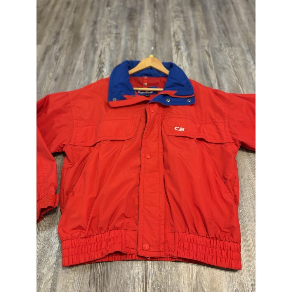 Vintage CB Sports Windbreaker Jacket Mens Medium Red Blue Full Zip Boxy